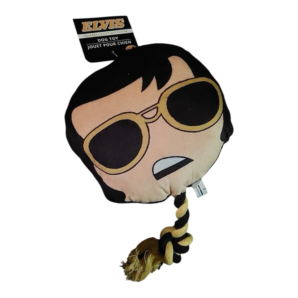 ELVIS Squeaker Plush Pull Rope Dog Toy